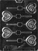 #15 Rose Heart Lolly Chocolate Mold L022 quinceanera birthday sucker