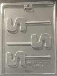 Letter S lollipop sucker chocolate mold 60AO-1337S initial graduation