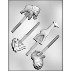 Zoo Animals Sucker Chocolate Candy Mold 90-11129 monkey giraffe lion elephant lollipop