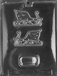 3D Small Sleigh Pour Box chocolate Mold C164 Christmas sled holiday winter