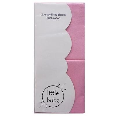 LittleBubz 2 Pack Cot Fitted Sheets Pink