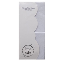 LittleBubz 2 Pack Crib Fitted Sheet White