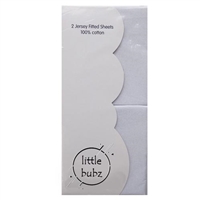 LittleBubz 2 Pack Moses Fitted Sheet White