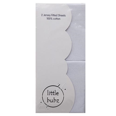 LittleBubz 2 Pack Moses Fitted Sheet White