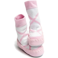 Mocc Ons Slipper Socks Ballerina  UK 5/6 18-24 Months