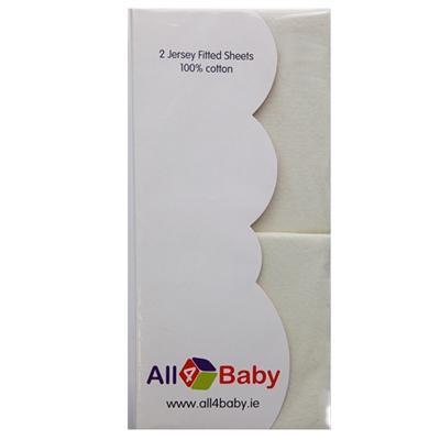 All4Baby 2 Pack Cot Fitted Sheets Champagne