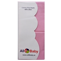All4Baby 2 Pack Crib Fitted Sheet Pink