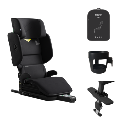 Axkid Up i-Size High Back Booster I 100 to 150cm Car Seat  - Coastal Storm Black
