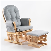 Babylo Brompton Glider Chair & Stepstool Natural Grey