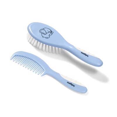 Babyono Hair Brush and Comb  Soft Bristle Blue