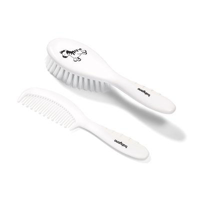 Babyono Hair Brush and Comb  Soft Bristle White