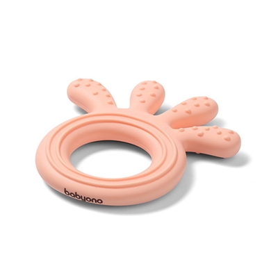 BabyOno Octopus Silicone Teether Pink