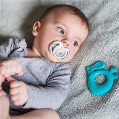 BabyOno silicone teether Pablo Whale Blue