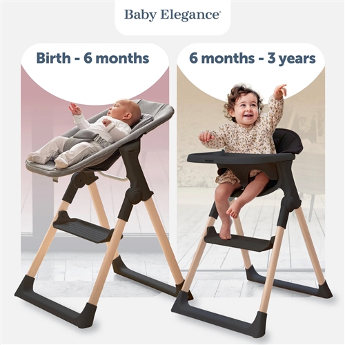 Baby Elegance Mash High Chair Bundle - Black