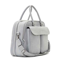 Bizzi Growin Vegan Leather Whisper GreyPOD  Baby Travel Changing Bag and Cot/ crib