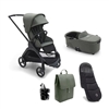 Bugaboo Dragonfly The Essential Pushchair Bundle - Black/Forest Green