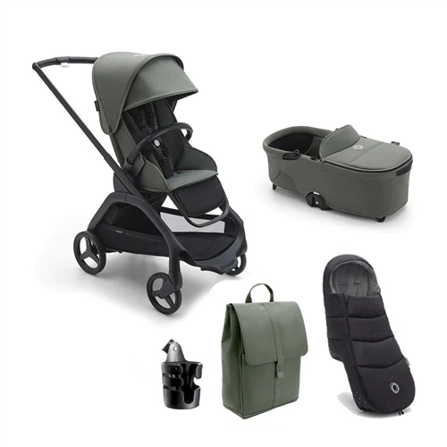 Bugaboo Dragonfly The Essential Pushchair Bundle - Black/Forest Green