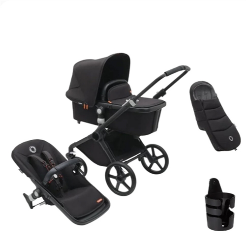 Bugaboo Fox Cub Essentials Pushchair Bundle - Midnight Black