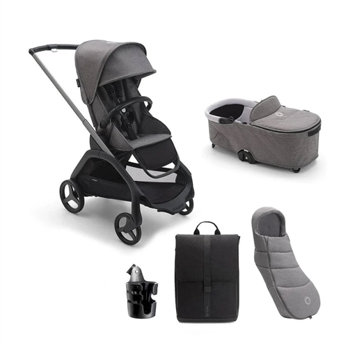 Bugaboo Dragonfly The Essential Pushchair Bundle - Graphite/Grey Melange