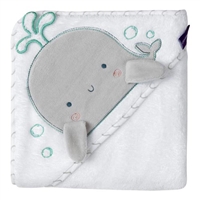 Clevamama Bamboo Apron Baby Bath Towel Grey Whale
