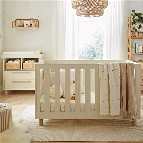 Cuddle Co Harper 2 Piece Nursery Furniture Set - Cream & Ash