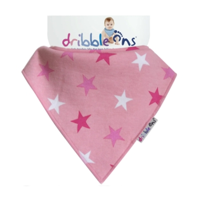 Dribble Ons Bib Pink Stars