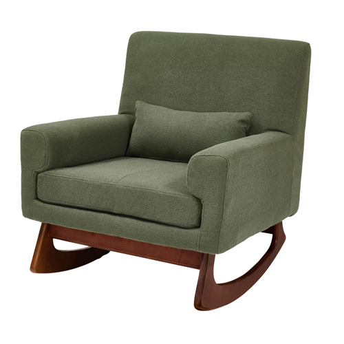 Gaia Baby Serena Rocking & Nursing Chair - Forest Green incl.  Walnut Leg Set