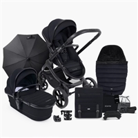 Peach 7 Pushchair and Carrycot - Complete Bundle Black Edition