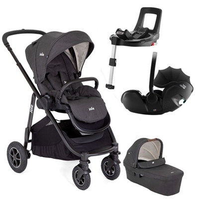 Joie Versatrax Shale Travel System with  Britax BABY-SAFE PRO Car Seat and Flex Base