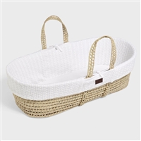 The Little Green Sheep Organic Knitted Moses Basket & Mattress - White