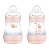 MAM Easy Start Anti-Colic Self-Sterilising Colours of Nature Bottle - Newborn - 2 Pack - Pink - 160ml