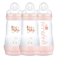 MAM Easy Start Anti-Colic 3 Pack Bottles 2 Months+ 260ml Pink