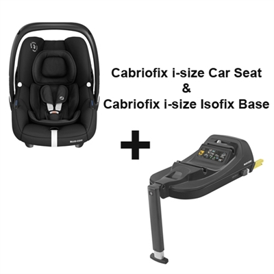 Maxi Cosi Cabriofix i-size & Isofix Base Bundle Essential Black