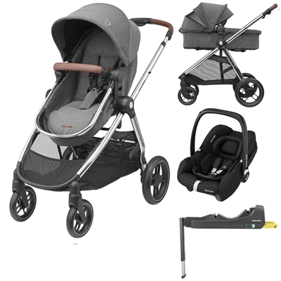 Maxi Cosi Zelia Luxe Travel System Package - Grey Twillic