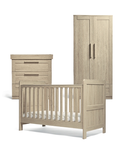 Mamas & Papas Atlas 3 Piece Cot Bed Range with Dresser and Wardrobe - Light Oak