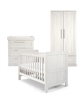 Mamas & Papas Atlas 3 Piece Cot Bed Range with Dresser and Wardrobe - Nimbus White