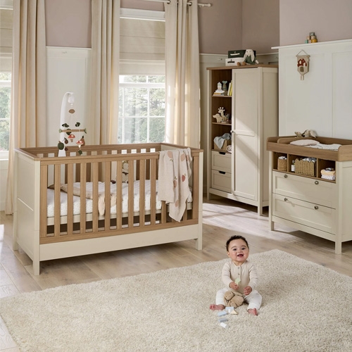 Mamas & Papas Harwell 3 Piece Range with Cot Bed, Dresser Changer & Wardrobe - Cashmere
