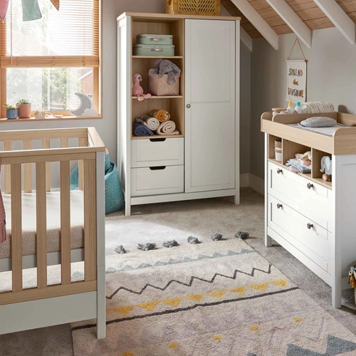 Mamas & Papas Harwell 3 Piece Range with Cot Bed, Dresser Changer & Wardrobe - White