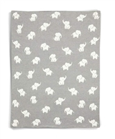 Mamas & Papas Welcome To The World Knitted Elephant Blanket - Grey