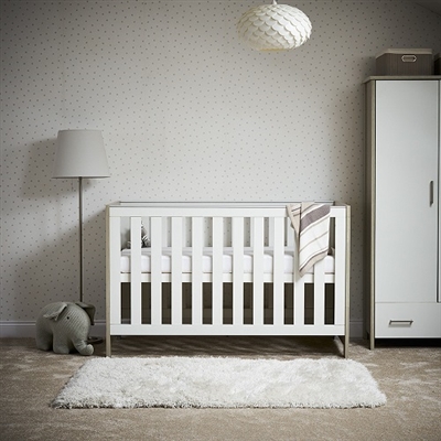 Obaby Nika Cot Bed - Grey Wash & White