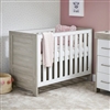 OBaby Nika Mini Cot Bed - Grey Wash and White