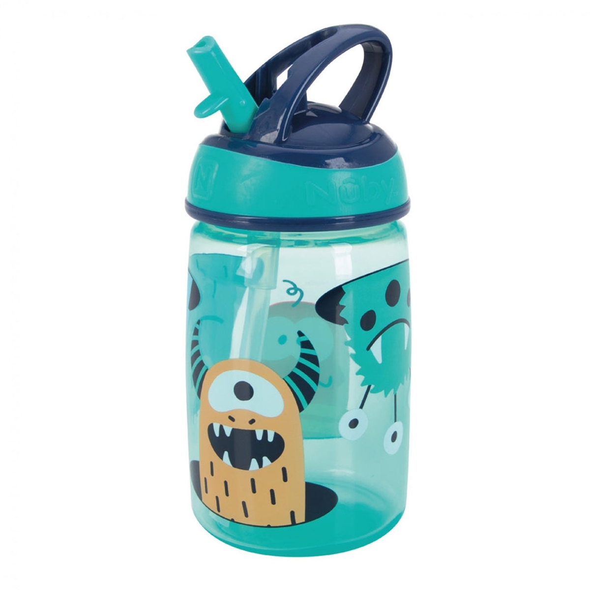 Nuby Mighty Swig Water Bottle Monsters 18m+ Green available online and  instore at All4Baby.