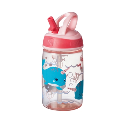 Nuby Mighty Swig Water Bottle Dolphins 18m+ Pink