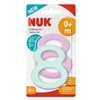 NUK Teething Ring Set with Different Surfaces 0 Months + 2 Pieces Pink/Blue