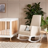 Obaby High Back Rocking Chair White with Oatmeal Cushion