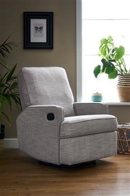 OBaby Madison Swivel Glider Recliner Chair Pebble