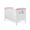 OBaby Grace Inspire Cot Bed Me & Mini Me Elephants Grey