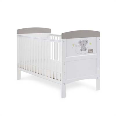 OBaby Grace Inspire Cot Bed  Hello World Koala Grey