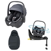 Maxi Cosi Pebble 360, FamilyFix 360 Base & Car Seat Footmuff Essential Graphite