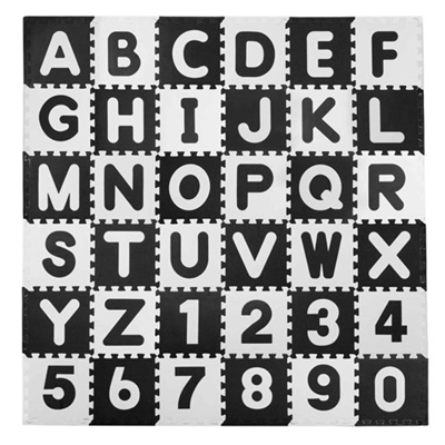 Ricokids Foam Puzzle 36pcs Alphabet Black & White